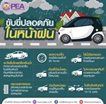 PEA ห่วงใยผู้ใช้รถ ... 8 วิธีพึงระวังเมื่อต้องขับรถในหน้าฝน