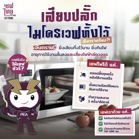 เสียบปลั๊กไมโครเวฟทิ้งไว้