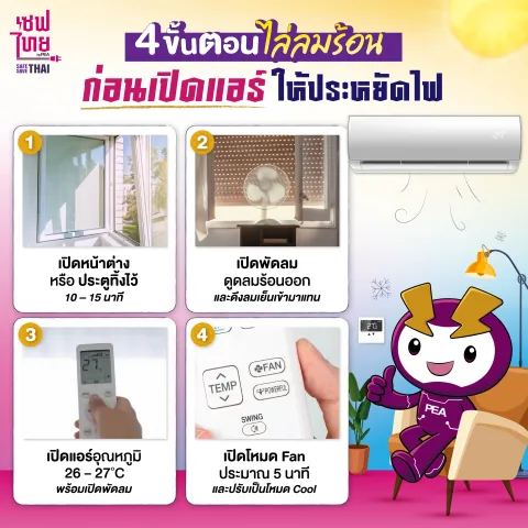 เทคนิคไล่ลมร้อนก่อนเปิดแอร์ 