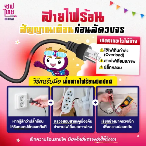 สายไฟร้อนผิดปกติ