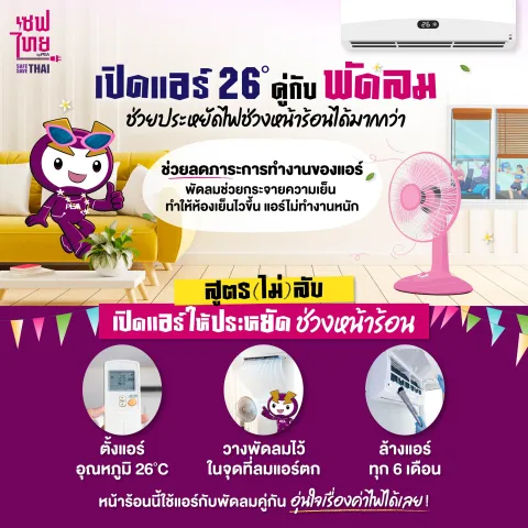เปิดแอร์พร้อมพัดลม