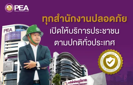 PEA ตรวจสอบความปลอดภัยทุกอาคารทั่วประเทศ เปิดให้บริการปกติในวันทำการ พร้อมให้บริการประชาชน