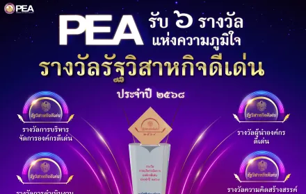 PEA รับ 6 รางวัลแห่งความภูมิใจ รางวัลรัฐวิสาหกิจดีเด่น ประจำปี 2568