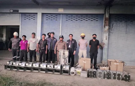 PEA สนธิกำลังตำรวจบุกทลายเหมืองบิทคอยน์เถื่อน ในพื้นที่นครชัยบุรินทร์