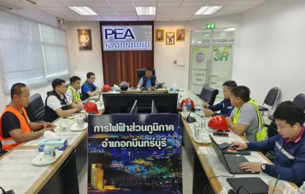 PEA เร่งฟื้นฟูระบบไฟฟ้า หลังพายุฤดูร้อน อ.กบินทร์บุรี จ.ปราจีนบุรี