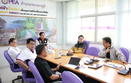 PEA ระดมทีมงาน เร่งกู้คืนระบบไฟฟ้าที่จ่ายไฟให้อำเภอสังขละบุรี และตำบลห้วยเขย่ง อำเภอทองผาภูมิ