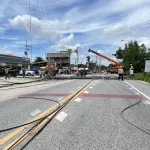 PEA รายงานความคืบหน้า จากเหตุรถยนต์ชนเสาไฟฟ้าแรงสูงบริเวณ ถนน ชบ.1033 เส้น อ่าวอุดม-ปากร่วม จ.ชลบุรี