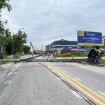 PEA รายงานความคืบหน้า จากเหตุรถยนต์ชนเสาไฟฟ้าแรงสูงบริเวณ ถนน ชบ.1033 เส้น อ่าวอุดม-ปากร่วม จ.ชลบุรี