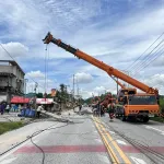 PEA รายงานความคืบหน้า จากเหตุรถยนต์ชนเสาไฟฟ้าแรงสูงบริเวณ ถนน ชบ.1033 เส้น อ่าวอุดม-ปากร่วม จ.ชลบุรี