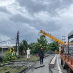 เกิดเหตุรถกระบะแหกโค้งชนเสาไฟฟ้าแรงสูงล้ม 7 ต้น 