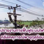 PEA ฟื้นฟูระบบไฟฟ้า หลังพายุฤดูร้อนสร้างผลกระทบไฟฟ้าดับหลายพื้นที่