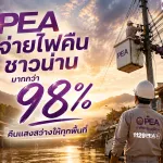 การไฟฟ้าส่วนภูมิภาค (PEA) ระดมทีมปฏิบัติงานจากการไฟฟ้าส่วนภูมิภาคจังหวัดพิษณุโลก สุโขทัย อุตรดิตถ์ แพร่ น่าน และการไฟฟ้าส่วนภูมิภาคสาขาสวรรคโลก เข้าตรวจสอบ ซ่อมแซม และฟื้นฟูระบบจำหน่ายไฟฟ้าในพื้นที่ที่ได้รับความเสียหายอย่างต่อเนื่อง